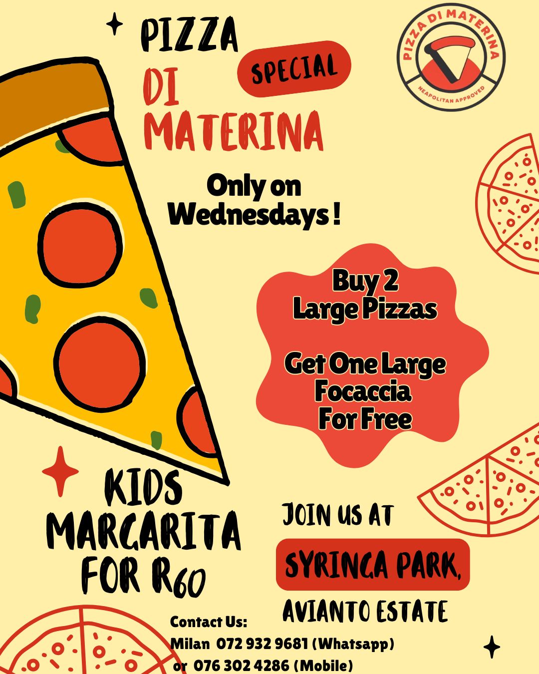 We’re open on Wednesday's at Syringa Park at Avianto Estate