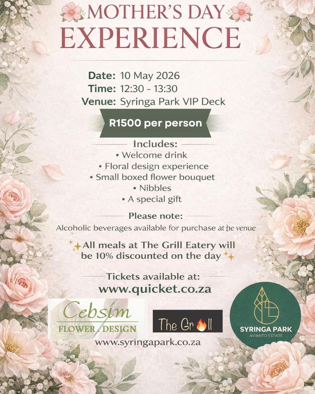 Celebrate Mother’s Day with an elegant and thoughtfully curated experience at Syringa Park.