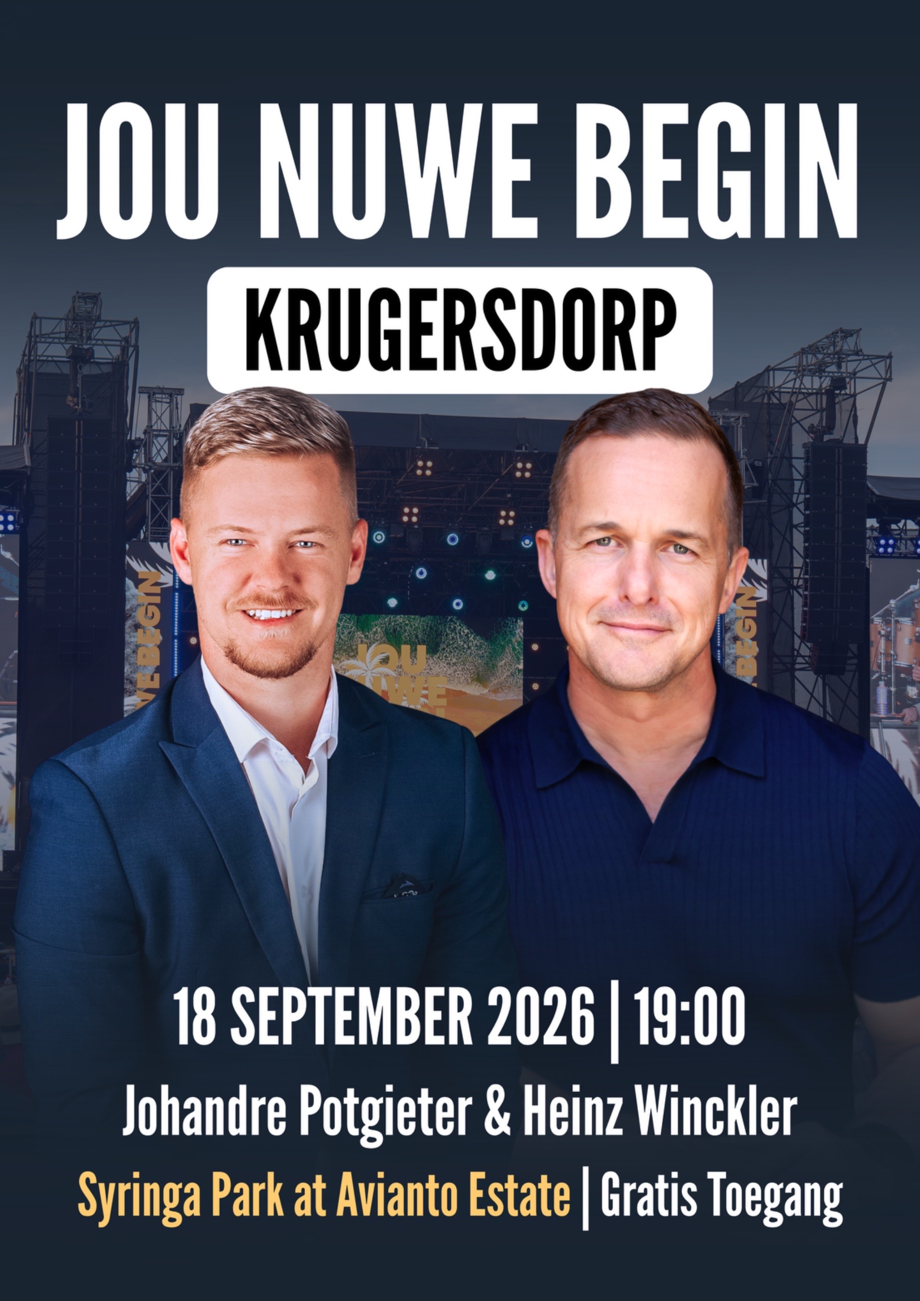 Johandre Potgieter and Heinz Winckler bring Jou Nuwe Begin – Krugersdorp